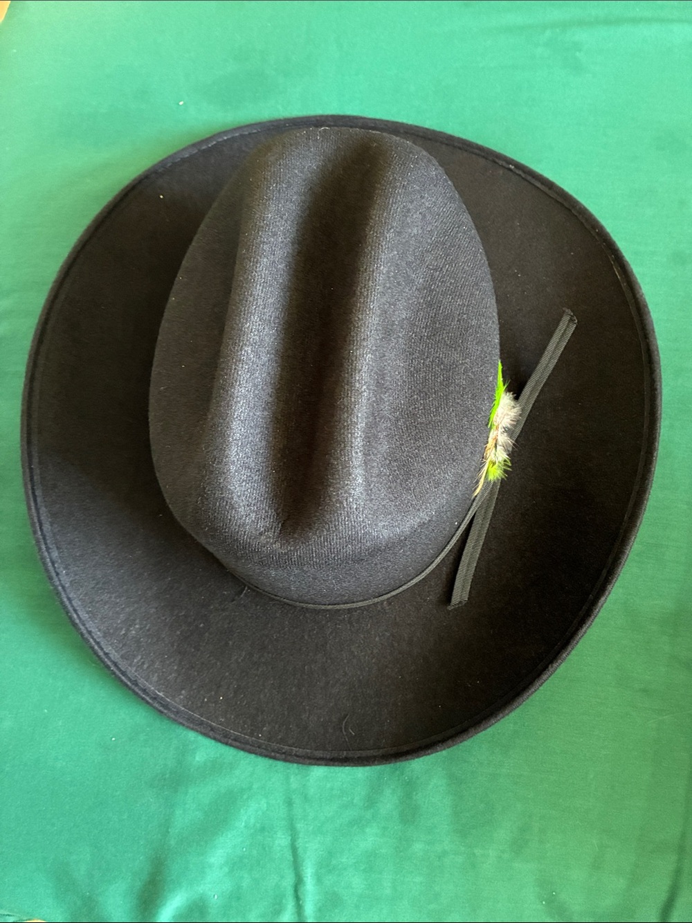 Rockmount Ranch Wear Black Felt Western Hat with Feather Accent